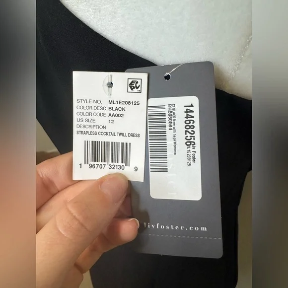 NWT LIV FOSTER ASYMMETRIC HEM SHORT COCKTAIL AND PARTY DRESS BLACK SIZE 12 - Picture 11 of 12